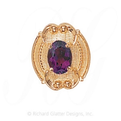 GS447 AMY - 14 Karat Gold Amethyst Slide 